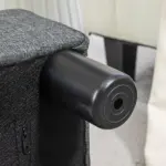Small Ottoman Foot Rest, Foot Stool with Linen Fabric Upholstery and Plastic Legs, Cube Ottoman, Charcoal Gray - Image 9