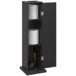 HOMCOM Small Toilet Paper Cabinet, Bathroom Corner Cabinet with Doors and Shelves for Paper Shampoo, Black - Image 11
