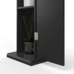 HOMCOM Small Toilet Paper Cabinet, Bathroom Corner Cabinet with Doors and Shelves for Paper Shampoo, Black - Image 9