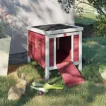 PawHut Small Wooden Rabbit Hutch Bunny Guinea Pig Dog House with Waterproof Openable Roof Red - Image 2
