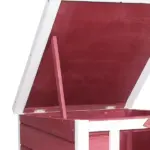 PawHut Small Wooden Rabbit Hutch Bunny Guinea Pig Dog House with Waterproof Openable Roof Red - Image 7