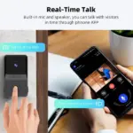2.4GHz WiFi Video Doorbell with Chime, Two-Way Audio and Night Vision - Image 7