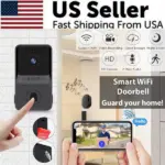 2.4GHz WiFi Video Doorbell with Chime, Two-Way Audio and Night Vision