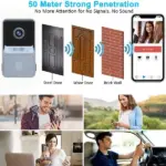 2.4GHz WiFi Video Doorbell with Chime, Two-Way Audio and Night Vision - Image 2