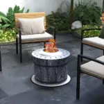 Outsunny Smokeless Fire Pit Portable Magnesium Oxide Bonfire Stove with Mat Black For Patio and Picnic - Image 2