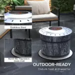 Outsunny Smokeless Fire Pit Portable Magnesium Oxide Bonfire Stove with Mat Black For Patio and Picnic - Image 5
