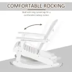 Snowy White Adirondack Rocking Chair for Outdoor Spaces, Slatted Back Design - Image 4