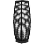 Outsunny Solar Floor Lamp, Outdoor Rattan Garden Lantern Pathway Light and Decorative Driveway Lighting with Auto On/Off LED Lights for Porch, Yard