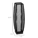 Outsunny Solar Floor Lamp, Outdoor Rattan Garden Lantern Pathway Light and Decorative Driveway Lighting with Auto On/Off LED Lights for Porch, Yard - Image 3