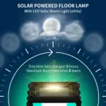 Outsunny Solar Floor Lamp, Outdoor Rattan Garden Lantern Pathway Light and Decorative Driveway Lighting with Auto On/Off LED Lights for Porch, Yard - Image 5