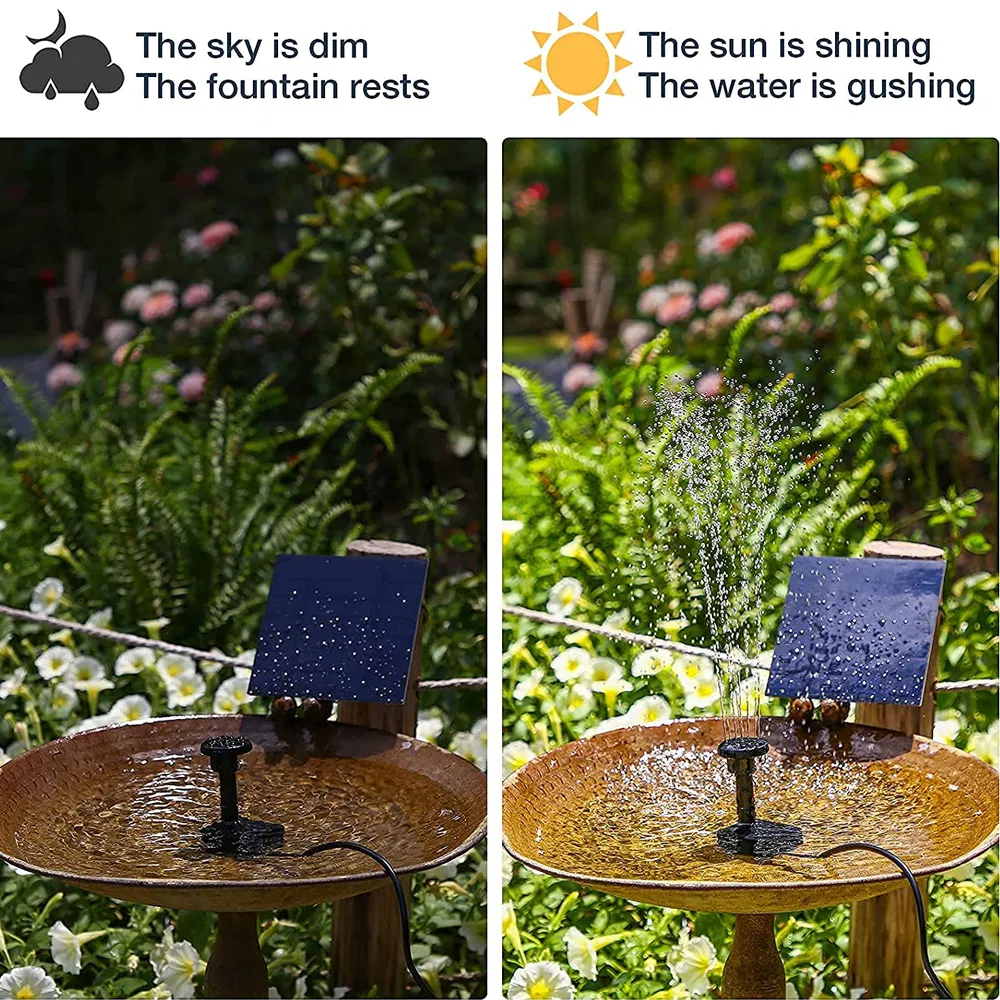 Solar Fountain Pump for Bird Bath Pond Garden and Pool
