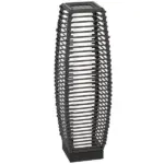Outsunny Solar-Powered Rattan Floor Lamp, Auto On/Off LED Outdoor Garden Lantern, Pathway Light, Gray - Image 11