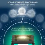 Outsunny Solar-Powered Rattan Floor Lamp, Auto On/Off LED Outdoor Garden Lantern, Pathway Light, Gray - Image 5