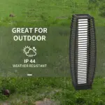 Outsunny Solar-Powered Rattan Floor Lamp, Auto On/Off LED Outdoor Garden Lantern, Pathway Light, Gray - Image 7