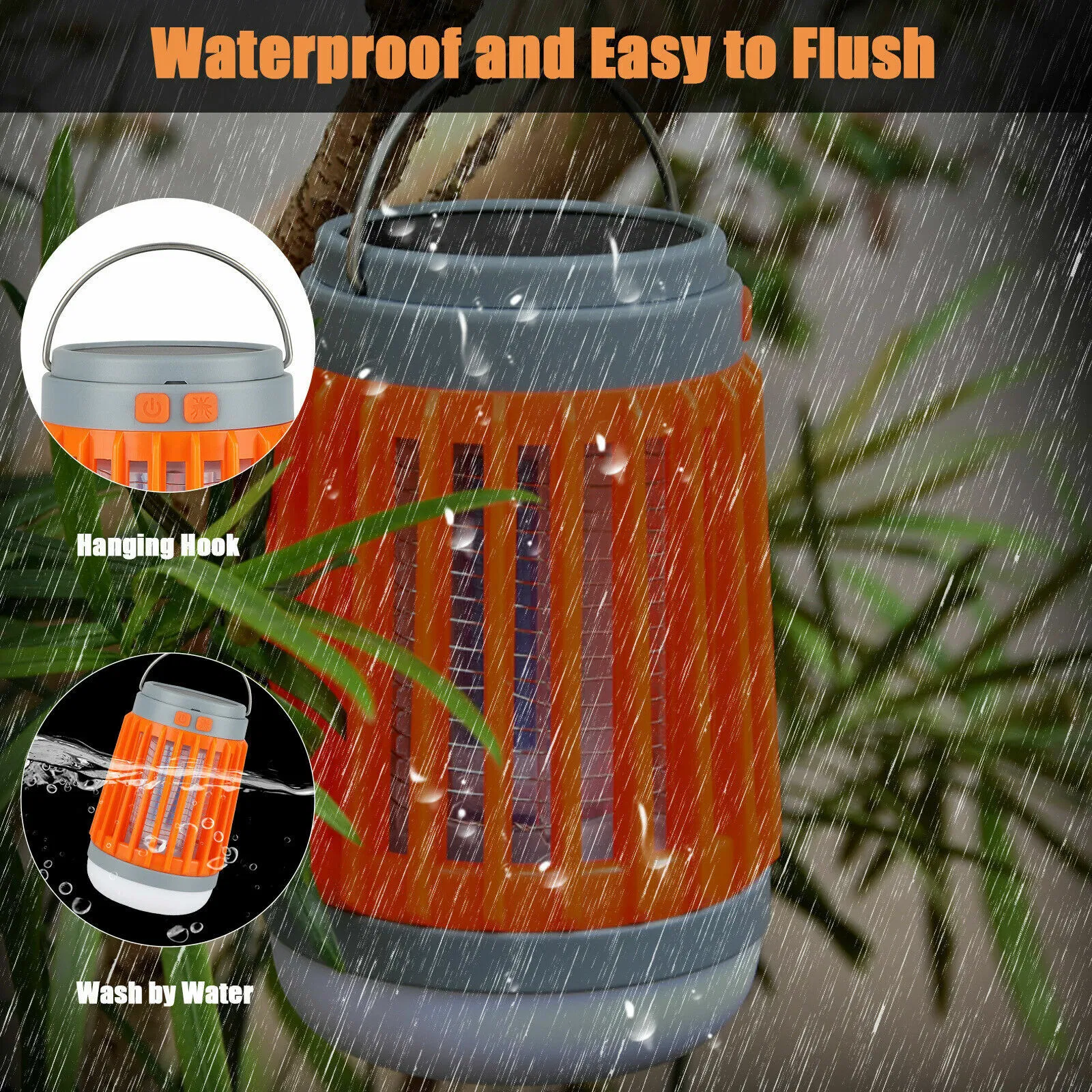 Solar USB Bug Zapper Light for Mosquitoes Flies and Insects