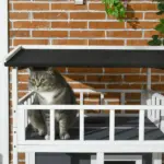 Solid Wood 4-Floor Cat Condo with Litter Box Space Multi-Level Cat Villa - Image 8