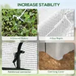 Outsunny Spacious Portable Greenhouse with Mesh Door, Shelves, and Plant Labels - 8x6 Ft, White - Image 7