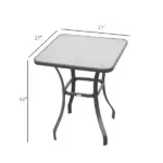 Outsunny Square Bistro Table 33 Tempered Glass Top Outdoor Garden Dining Table - Image 3