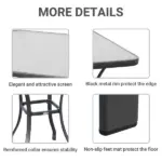 Outsunny Square Bistro Table 33 Tempered Glass Top Outdoor Garden Dining Table - Image 6