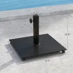 Outsunny Square Patio Umbrella Base, 29 lbs Metal Umbrella Stand Base with Adjustable Foot Pads - Image 3