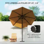 Outsunny Square Patio Umbrella Base, 29 lbs Metal Umbrella Stand Base with Adjustable Foot Pads - Image 4