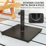 Outsunny Square Patio Umbrella Base, 29 lbs Metal Umbrella Stand Base with Adjustable Foot Pads - Image 5