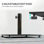 Outsunny Square Patio Umbrella Base, 29 lbs Metal Umbrella Stand Base with Adjustable Foot Pads - Image 6