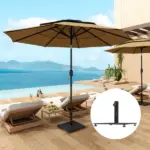 Outsunny Square Patio Umbrella Base, 29 lbs Metal Umbrella Stand Base with Adjustable Foot Pads - Image 10