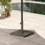 Square Patio Umbrella Base, 29 lbs Metal Umbrella Stand Base with Adjustable Foot Pads, Heavy Duty Patio Umbrella Holder for 1.5"/1.9" Umbrella Poles for Outdoor, Lawn, Poolside, Brown - Image 8