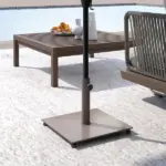 Square Patio Umbrella Base, 29 lbs Metal Umbrella Stand Base with Adjustable Foot Pads, Heavy Duty Patio Umbrella Holder for 1.5"/1.9" Umbrella Poles for Outdoor, Lawn, Poolside, Brown - Image 9