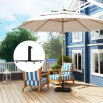 Square Patio Umbrella Base, 41 lbs Metal Umbrella Stand Base with Adjustable Foot Pads, Heavy Duty Patio Umbrella Holder for 1.3"/1.5"/1.9" Umbrella Poles for Outdoor, Lawn, Poolside, Black - Image 2