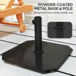 Square Patio Umbrella Base, 41 lbs Metal Umbrella Stand Base with Adjustable Foot Pads, Heavy Duty Patio Umbrella Holder for 1.3"/1.5"/1.9" Umbrella Poles for Outdoor, Lawn, Poolside, Black - Image 5