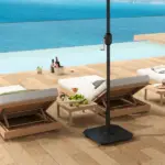 Square Patio Umbrella Base, 41 lbs Metal Umbrella Stand Base with Adjustable Foot Pads, Heavy Duty Patio Umbrella Holder for 1.3"/1.5"/1.9" Umbrella Poles for Outdoor, Lawn, Poolside, Black - Image 9