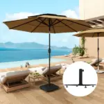 Square Patio Umbrella Base, 41 lbs Metal Umbrella Stand Base with Adjustable Foot Pads, Heavy Duty Patio Umbrella Holder for 1.3"/1.5"/1.9" Umbrella Poles for Outdoor, Lawn, Poolside, Black - Image 10