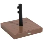 Outsunny Square Patio Umbrella Base, 42 lbs Concrete Heavy Duty Umbrella Base with Holder for 1.25"/1.5" Poles for Outdoor, Lawn, Poolside, Coffee - Image 11