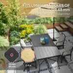 Outsunny Square Patio Umbrella Base Holder, Heavy-Duty Outdoor Umbrella Stand Base, Filled Up to 55lbs with Stand or 44lbs with Water for Garden - Image 5