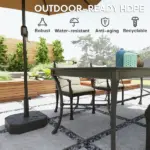 Outsunny Square Patio Umbrella Base Holder, Heavy-Duty Outdoor Umbrella Stand Base, Filled Up to 55lbs with Stand or 44lbs with Water for Garden - Image 6