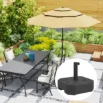 Outsunny Square Patio Umbrella Base Holder, Heavy-Duty Outdoor Umbrella Stand Base, Filled Up to 55lbs with Stand or 44lbs with Water for Garden - Image 10