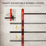 Squat Rack with Pull Up Bar and Barbell Bar Adjustable Bench Press Multi-Function Weight Lifting Half Rack, Red - Image 5