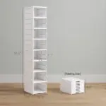Stackable Plastic Shoe Boxes, 8 Pack Foldable Shoe Storage Boxes with Clear Door, No Assembly, Fit Size 10, White - Image 3