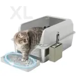 PawHut Stainless Steel Litter Box with Metal Scoop and Scoop Holder, High Sided, Anti-Urine Leakage, Non-Sticky - Image 11