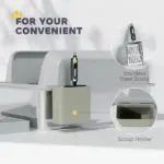 PawHut Stainless Steel Litter Box with Metal Scoop and Scoop Holder, High Sided, Anti-Urine Leakage, Non-Sticky - Image 7