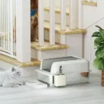 PawHut Stainless Steel Litter Box with Metal Scoop and Scoop Holder, High Sided, Anti-Urine Leakage, Non-Sticky - Image 10