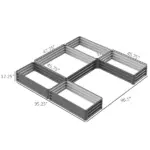 Steel Raised Garden Bed, Set of 5 Large Box Planters for Outdoor Plants Vegetables Flowers Herbs, 8x8x1ft, Gray - Image 3