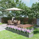 Steel Raised Garden Bed, Set of 5 Large Box Planters for Outdoor Plants Vegetables Flowers Herbs, 8x8x1ft, Gray - Image 7