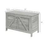 Storage Chest, Farmhouse Lift Top Box Organizer with Safety Hinge, for Bedroom, Entryway, Living Room, Gray Wood Grain - Image 3