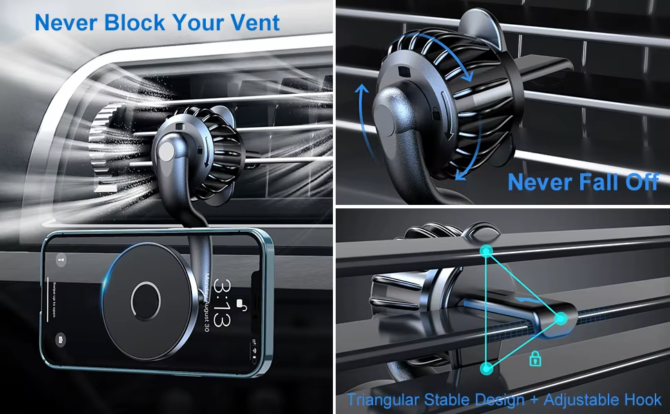 MagSafe Compatible 360 Degree Magnetic Air Vent Car Phone Mount