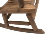 Sturdy Rocking Loveseat: Wooden Log Design, Wide Curved Walnut Seats for Backyard Relaxation - Image 11