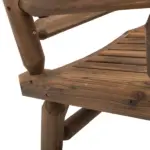Sturdy Rocking Loveseat: Wooden Log Design, Wide Curved Walnut Seats for Backyard Relaxation - Image 12