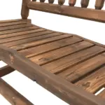 Sturdy Rocking Loveseat: Wooden Log Design, Wide Curved Walnut Seats for Backyard Relaxation - Image 13
